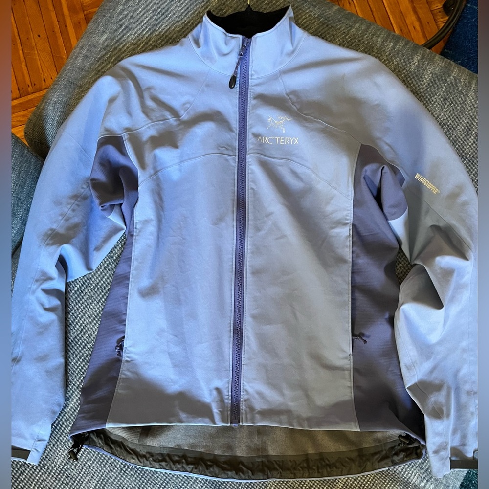 SOLD Arc'teryx Blue Gore Windstopper/Waterproof Shell Zip Women Jacket M 8-10